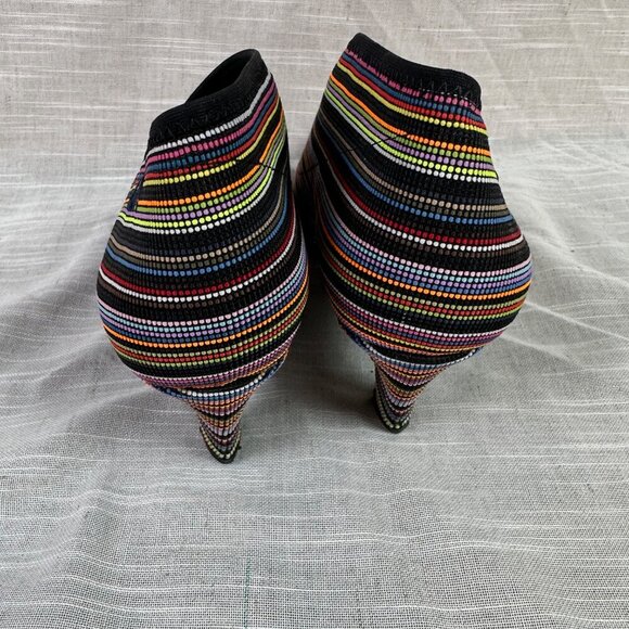 UNITED NUDE Fold Mid Ankle Boot Size 39 US 8.5 Mod Avant Garde Rainbow Striped - Picture 4 of 7